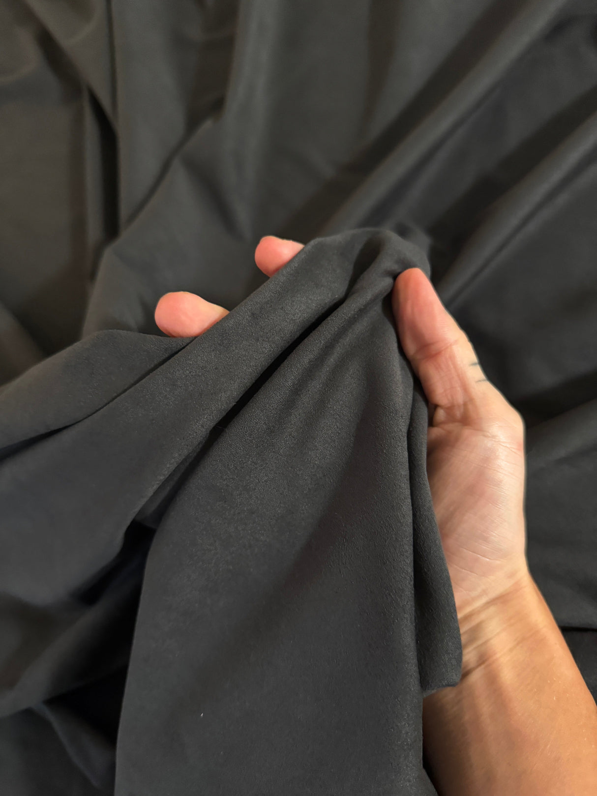 Charcoal 4-Way Stretch Techno Suede