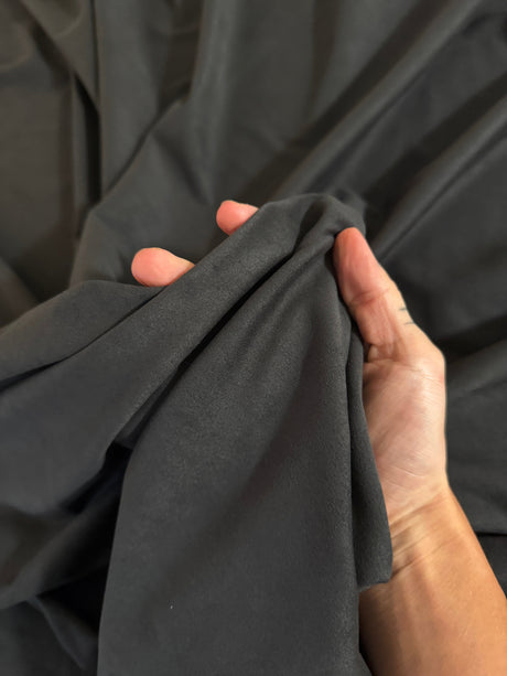 Charcoal 4-Way Stretch Techno Suede