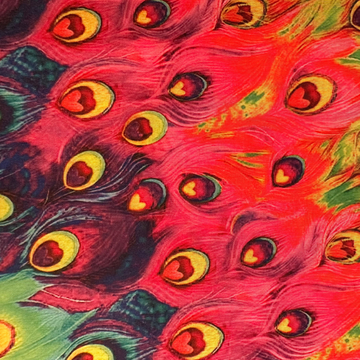 Polyester Spandex Peacock Print Fabric