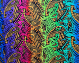 Rayon Poplin Polynesian Tribal Tattoo Design Fabric