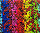 Polynesian Tribal Tattoo Design Rayon Poplin Fabric - Tribal Tattoo Print, 44/45" Width (1 Yard)