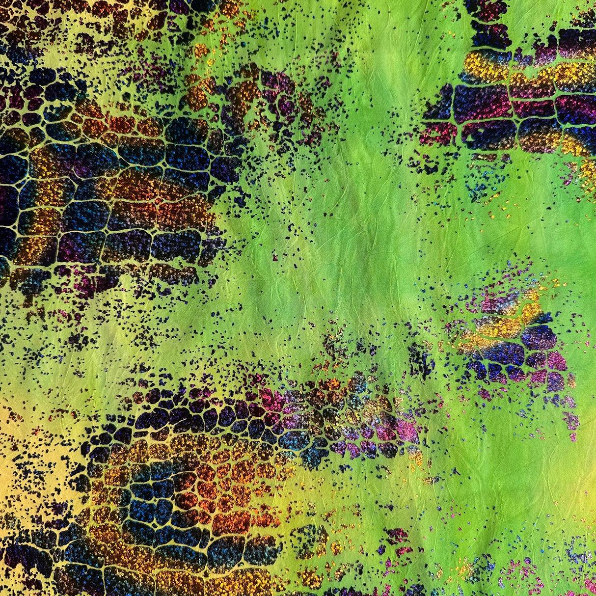Nylon Spandex Crushed Tie Dye Peel Snake Fabric