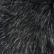 Black Tinsel Sparkle Glitter Shaggy Faux Fur Long Pile Fabric,