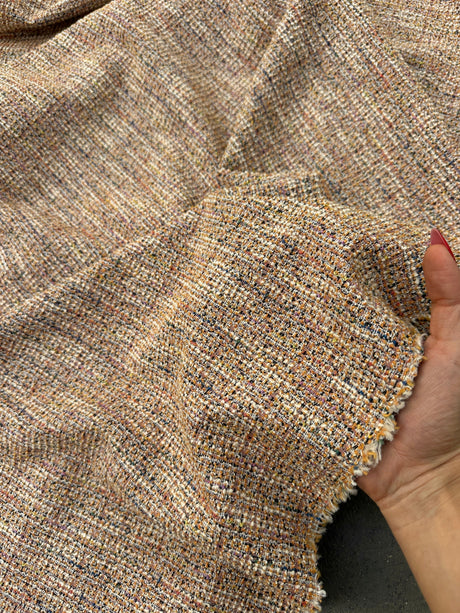Stretch Chenille Tweed Beige Taupe