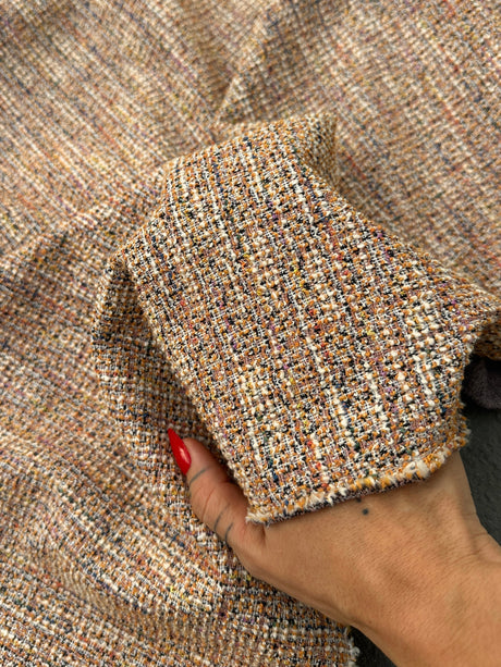 Stretch Chenille Tweed Beige Taupe