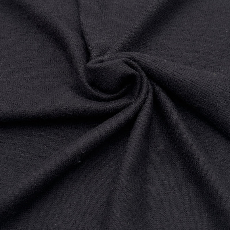Black Buttery Spandex Faux Cashmere Knit