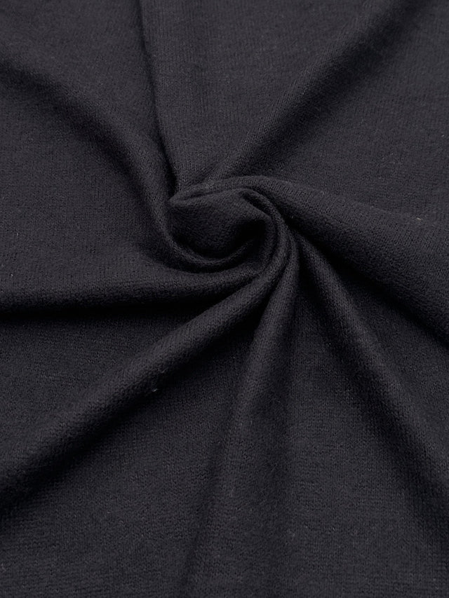 Black Buttery Spandex Faux Cashmere Knit