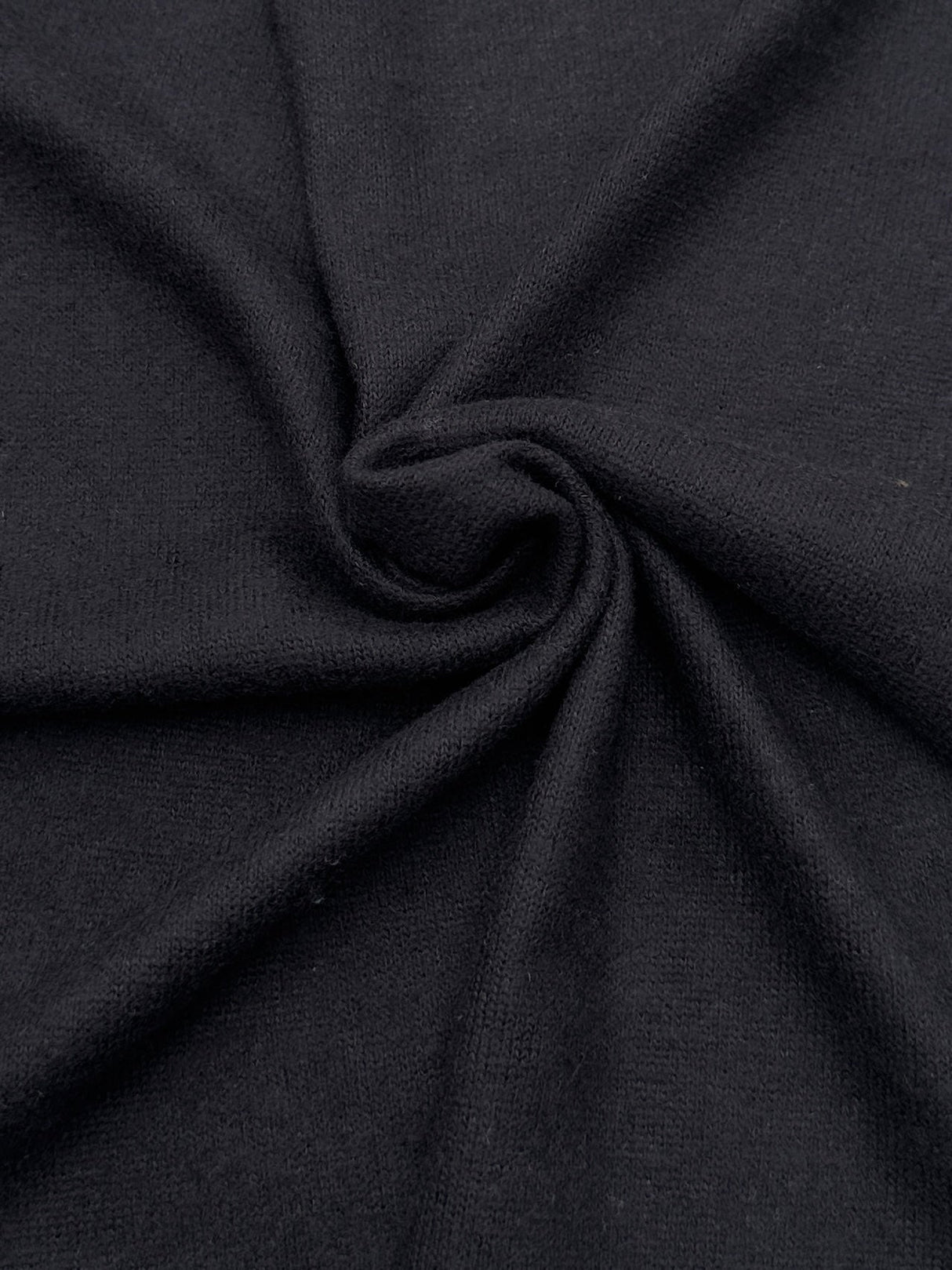 Black Buttery Spandex Faux Cashmere Knit