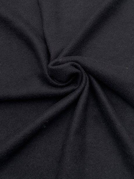 Black Buttery Spandex Faux Cashmere Knit