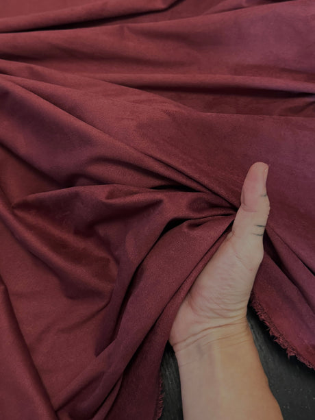 Burgundy 4-Way Stretch Techno Suede