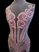 Rhinestone Bodice Applique in Baby Pink