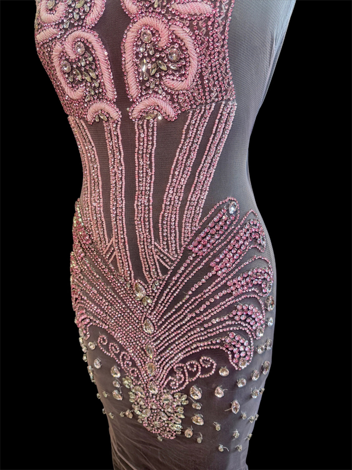Rhinestone Bodice Applique in Baby Pink