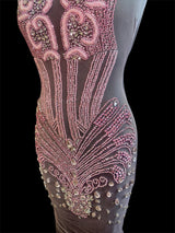 Rhinestone Bodice Applique in Baby Pink