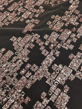Sequin Lace Blush Pink Geometric Mosaic