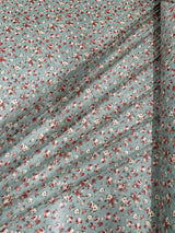 Printed Power Mesh Sage Mini Flowers
