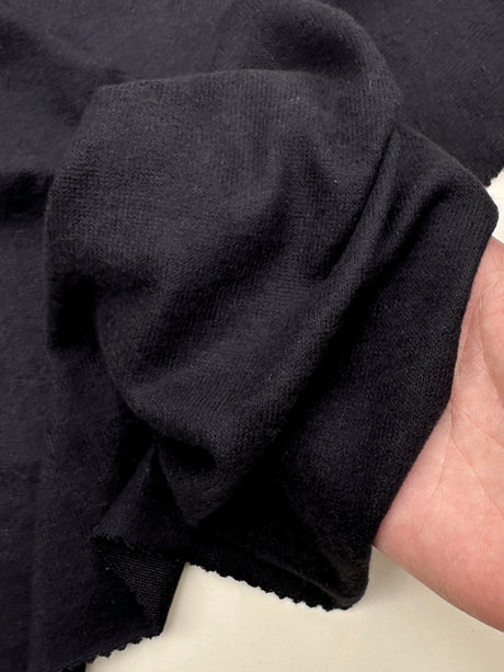 Black Buttery Spandex Faux Cashmere Knit