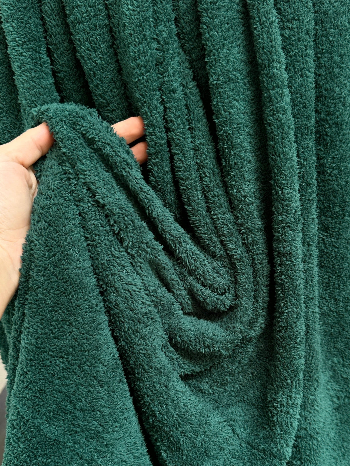 Hunter Green Terry Cloth Knit