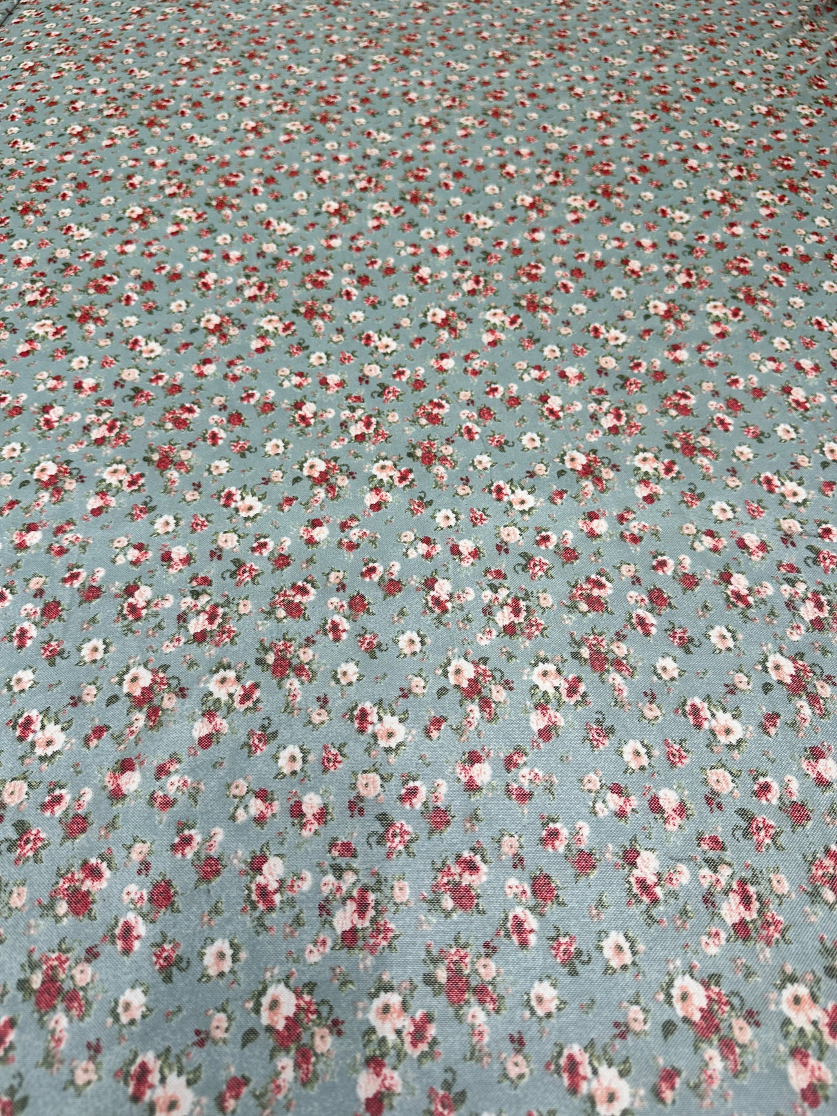 Printed Power Mesh Sage Mini Flowers