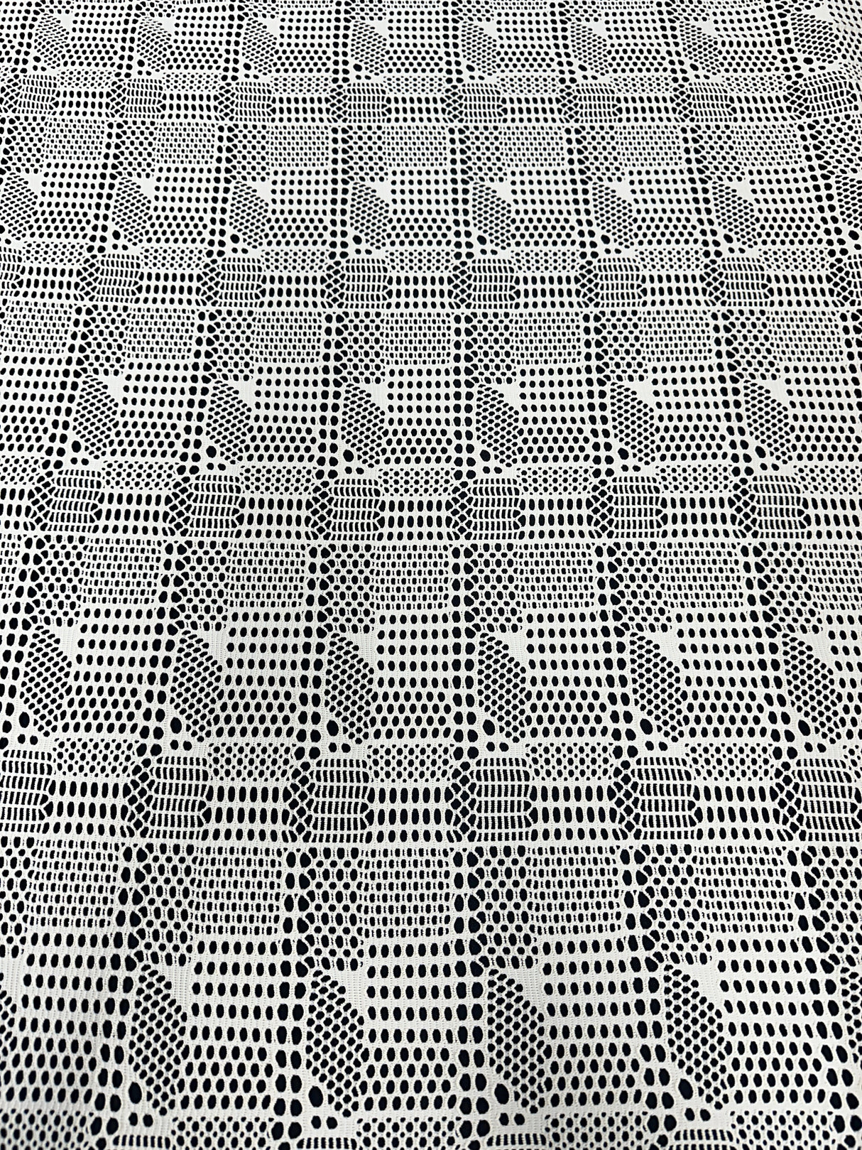 White Geometric Hollow Out Knit