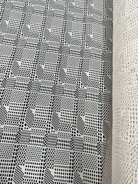White Geometric Hollow Out Knit