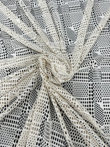 White Geometric Hollow Out Knit