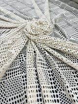 White Geometric Hollow Out Knit