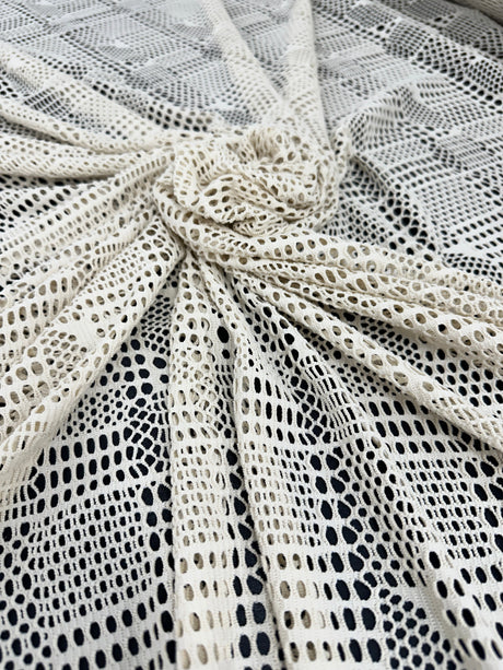 White Geometric Hollow Out Knit