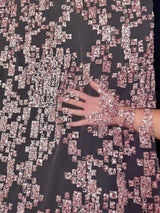 Sequin Lace Blush Pink Geometric Mosaic