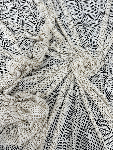 White Geometric Hollow Out Knit