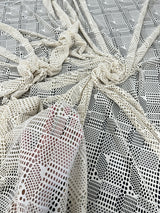 White Geometric Hollow Out Knit