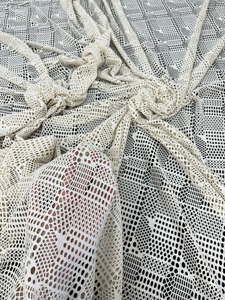 White Geometric Hollow Out Knit
