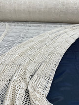 White Geometric Hollow Out Knit