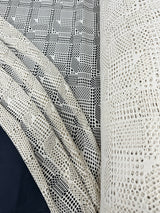 White Geometric Hollow Out Knit