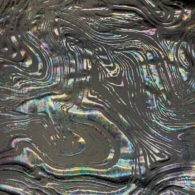 Polyester Spandex Fabric Molten Lava Foil White Illusion 60"