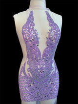 Lavender Rhinestone Bodice Applique