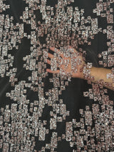 Sequin Lace Blush Pink Geometric Mosaic