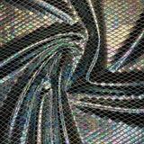 Polyester Spandex Diamond Illusion Fabric 60" White
