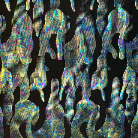 Polyester Spandex Fabric 4-Way Stretch Army Illusion Black Green