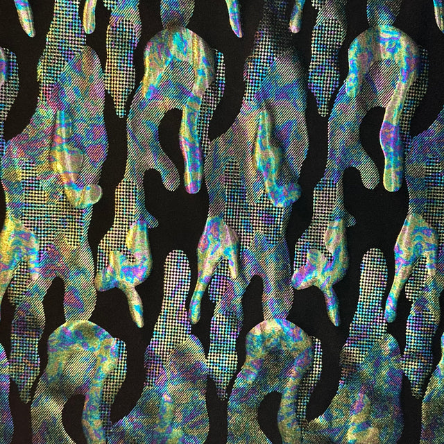 Polyester Spandex Fabric 4-Way Stretch Army Illusion Black Green