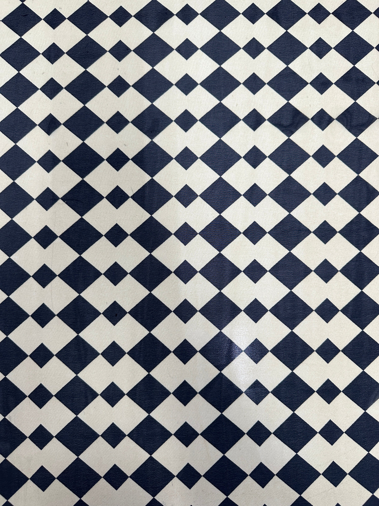 Printed Viscose Chiffon Ivory Black Checkers