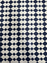 Printed Viscose Chiffon Ivory Black Checkers