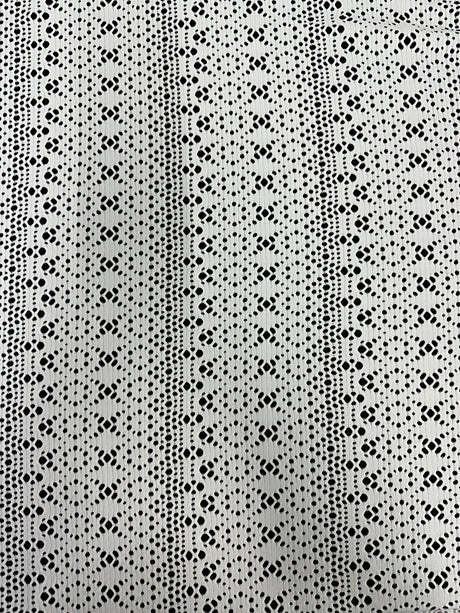 White Crochet Geometric Hollow Out Knit