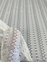 White Crochet Geometric Hollow Out Knit