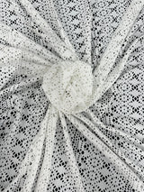 White Crochet Geometric Hollow Out Knit