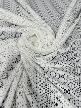 White Crochet Geometric Hollow Out Knit