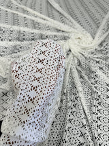 White Crochet Geometric Hollow Out Knit