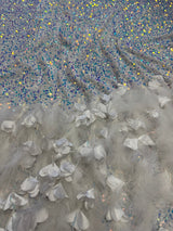 Iridescent Feather Sequin Velvet
