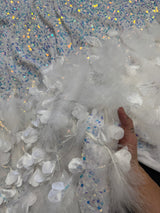 Iridescent Feather Sequin Velvet