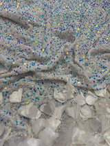 Iridescent Feather Sequin Velvet
