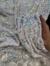Iridescent Feather Sequin Velvet